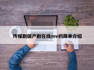 传媒剧国产剧在线mv的简单介绍